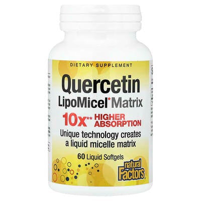 Natural Factors, Quercetin LipoMicel Matrix, 250 mg, 60 Liquid Softgels