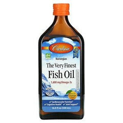 Carlson, Norwegian, The Very Finest Fish Oil, Natural Orange , 1,600 mg, 16.9 fl oz (500 ml)