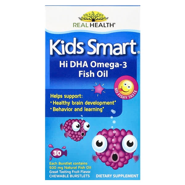 Bioglan, Kids Smart, Hi DHA-Omega 3 Fish Oil, Fruit Flavor, 30 Chewable Burstlets