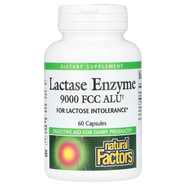 Natural Factors, Lactase Enzyme, 9,000 FCC ALU, 60 Capsules