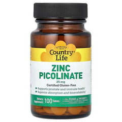 Country Life, Zinc Picolinate, 25 mg, 100 Tablets