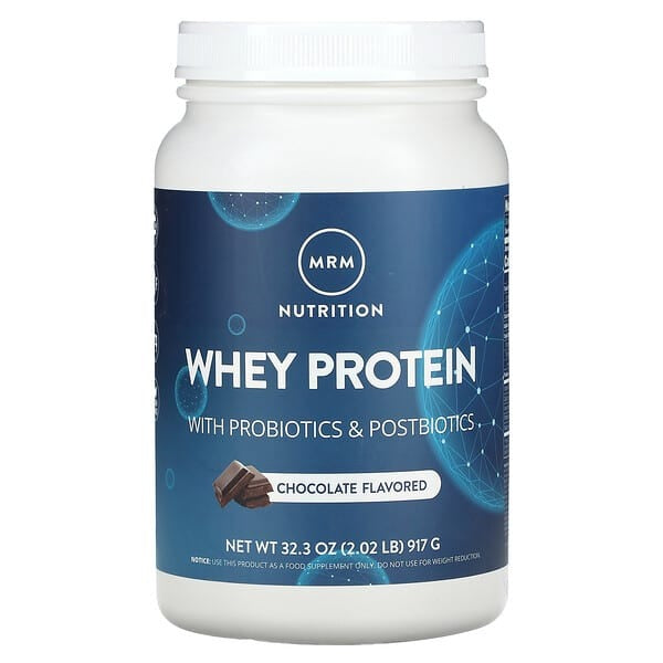 MRM Nutrition Whey Protein, With Probiotics & Postbiotics, Chocolate, 2.02 lbs (917 g)