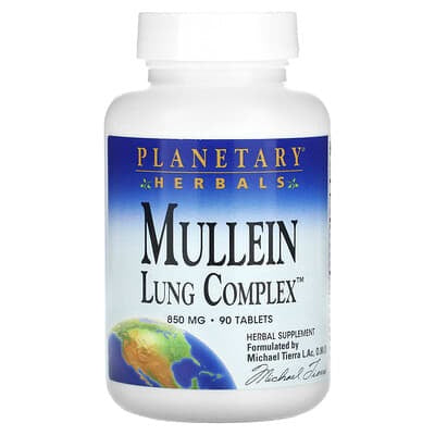 Planetary Herbals, Mullein, Lung Complex, 850 mg, 90 Tablets (425 mg per Tablet)