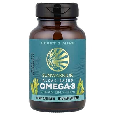 Sunwarrior, Algae-Based Omega-3, Vegan DHA + EPA, 60 Vegan Softgels