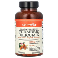 naturewise curcumin, Turmeric Organic 90 Vegan Capsules