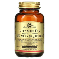 Solgar Vitamin D3,(Cholecalciferol), 250 mcg (10,000 IU), 120 Softgels