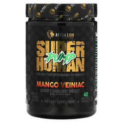 ALPHA LION, SuperHuman Pump, Mango Veiniac, Mango Strawberry Sherbet , 12.96 oz (367.5 g)
