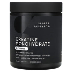 Sports Research Creatine, Monohydrate Unflavored, 10.58 oz (300 g)