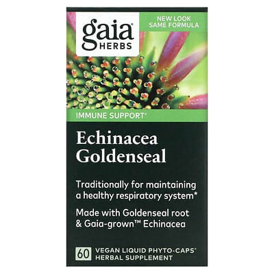 Gaia Herbs, Echinacea Goldenseal, 60 Vegan Liquid Phyto-Caps