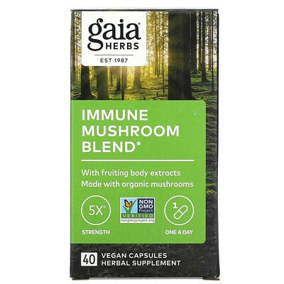 Gaia Herbs, Immune Mushroom Blend, 40 Vegan Capsules