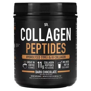 Sports Research, Collagen Peptides, Hydrolyzed Type I & III Collagen, Dark Chocolate, 1.42 lbs (644.11 g)