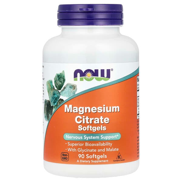NOW Foods Magnesium Citrate, 90 Softgels