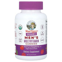 MaryRuth's, Organic Men's Multivitamin Gummies, Cherry & Raspberry, 60 Gummies