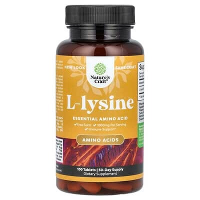 Nature's Craft, L-Lysine, 100 Tablets (500 mg per Capsule)