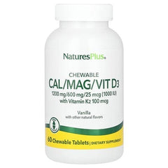 NaturesPlus, Chewable Cal/Mag/Vit D3, Chocolate, 60 Chewable Tablets