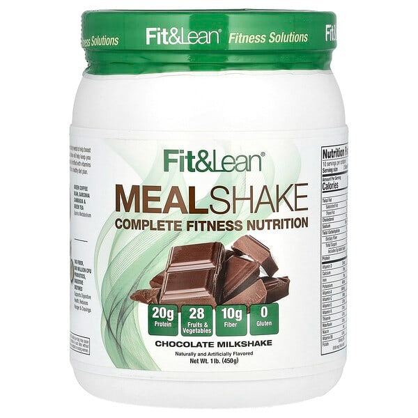 Fit & Lean, Meal Shake, Complete Fitness Nutrition, Chocolate Milkshake, 1 lb (450 g)