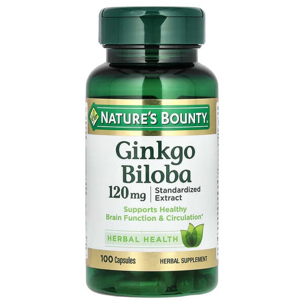 Nature's Bounty Ginkgo Biloba, 120 mg, 100 Capsules