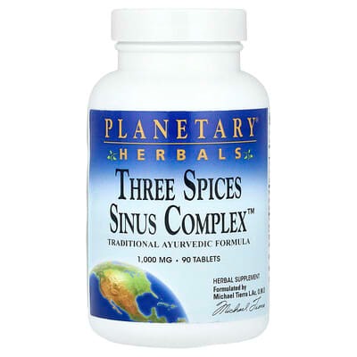 Planetary Herbals, Three Spices Sinus Complex™, 1,000 mg, 90 Tablets (500 mg per Tablet)