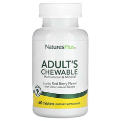 NaturesPlus, Adult's Chewable Multivitamin & Mineral, Exotic Red Berry , 60 Tablets