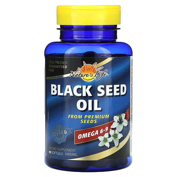 Nature's Life Black Seed Oil, 1,000 mg, 90 Softgels (500 mg per Softgel)