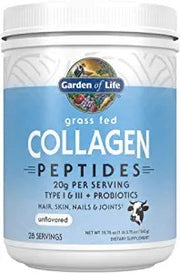 Garden of Life Collagen, Peptides Grass Fed, Unflavored, 19.75 oz (560 g)