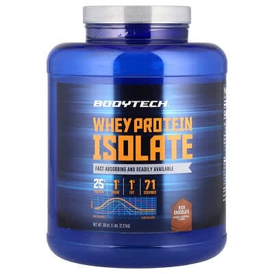 BodyTech, Whey Protein Isolate, Rich Chocolate, 5 lbs (2.27 kg)