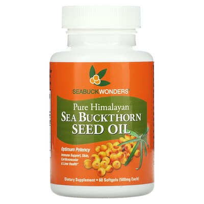 SeaBuckWonders, Sea Buckthorn Seed Oil, 500 mg, 60 Softgels