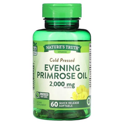 Nature's Truth, Cold Pressed, Evening Primrose Oil, 60 Quick Release Softgels (1,000 mg per Softgel)