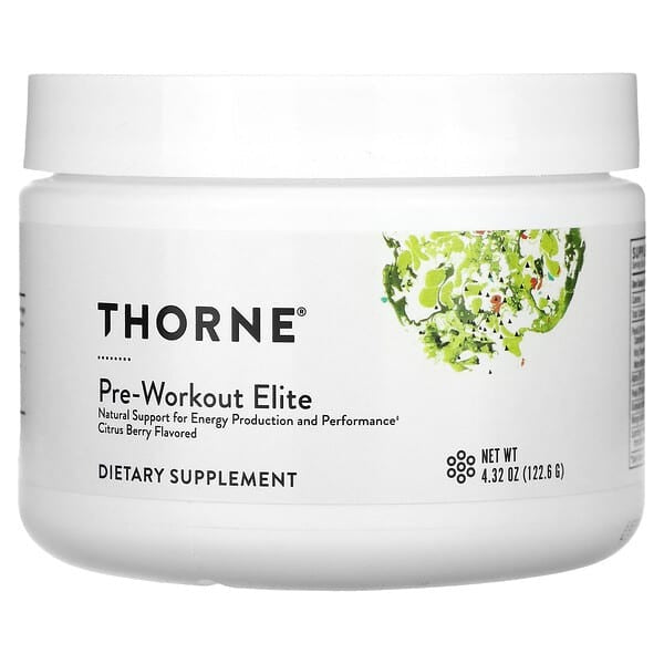Thorne, Pre-Workout Elite, Citrus Berry, 4.32 oz (122.6 g)
