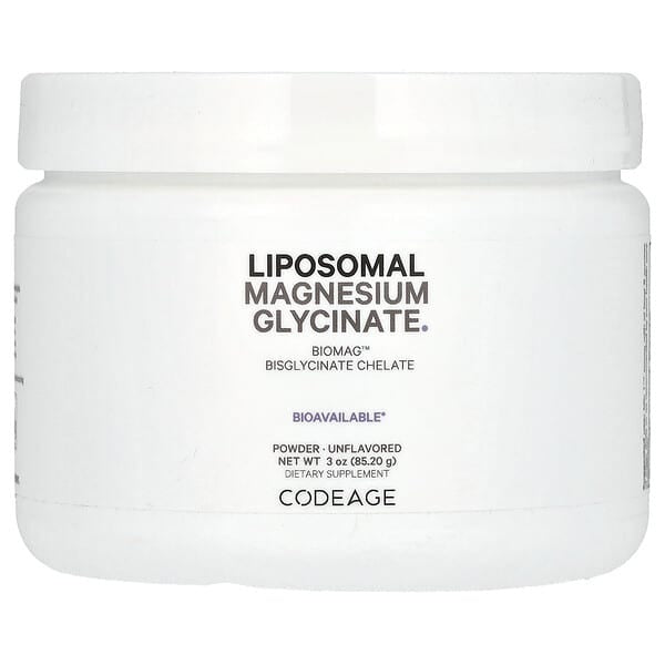Codeage, Liposomal Magnesium Glycinate Powder, Unflavored, 3 oz (85.2 g)