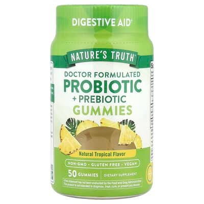 Nature's Truth, Probiotic + Prebiotic Gummies, Natural Tropical, 50 Gummies