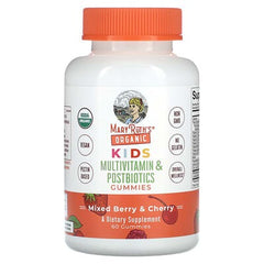 MaryRuth's, Organic Kids Multivitamin & Postbiotics Gummies, Mixed Berry & Cherry, 60 Gummies
