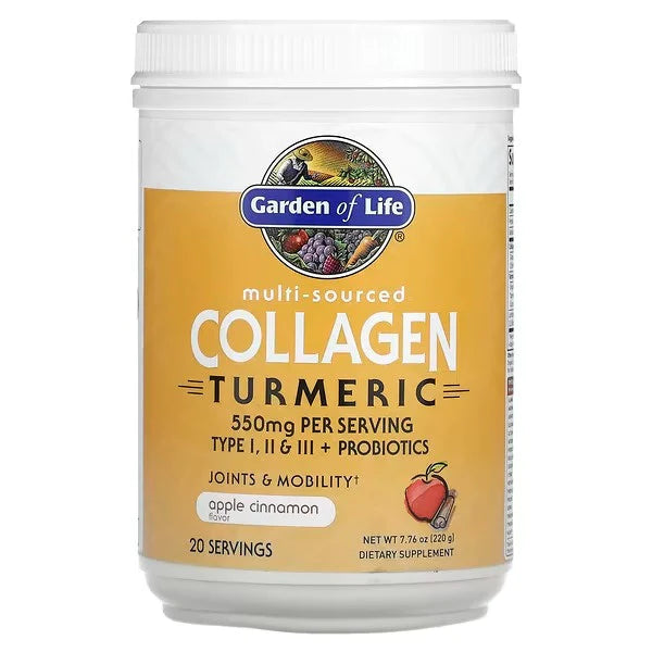 garden of life collagen turmeric, Apple Cinnamon, 7.76 oz (220 g)