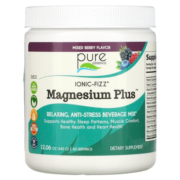 pure essence labs ionic fizz magnesium plus, Mixed Berry, 12.06 oz, pure essence ionic fizz magnesium plus