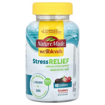 Nature Made, Wellblends™, Stress Relief Gummies, Strawberry, 40 Gummies