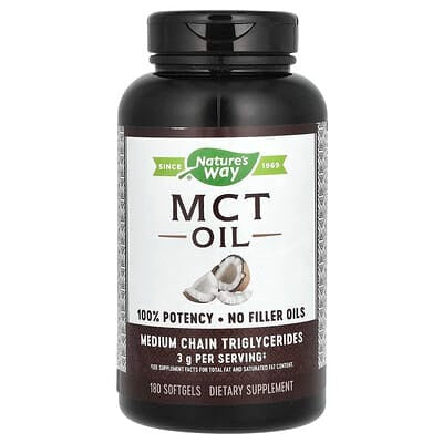 Nature's Way MCT Oil, 3 g, 180 Softgels (1 g Per Softgel)