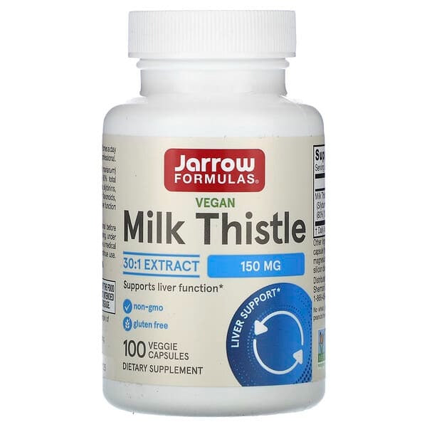 jarrow formulas milk thistle, Vegan, 150 mg, 100 Veggie Capsules