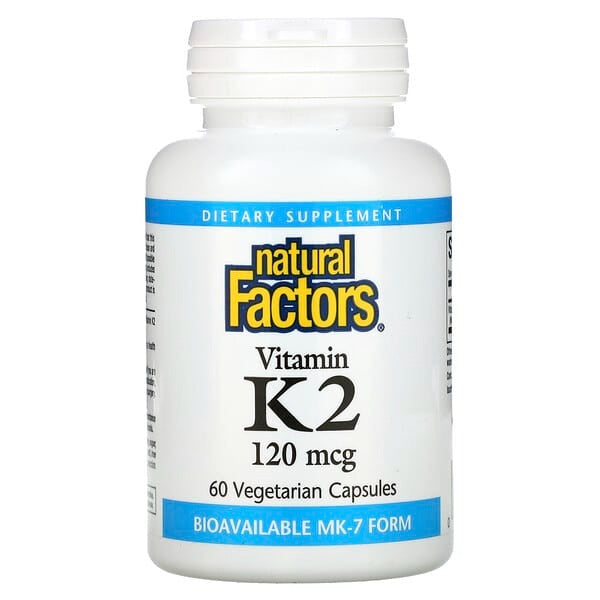 Natural Factors k2, Vitamin K2, 120 mcg, 60 Vegetarian Capsules