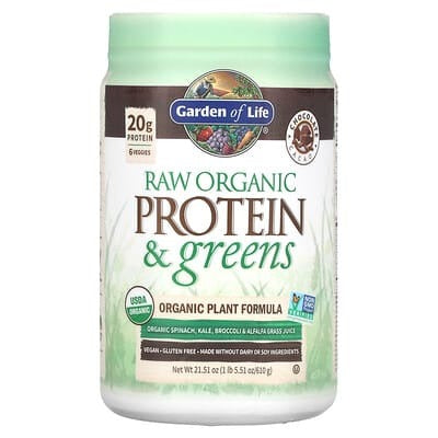 Garden of Life, RAW Organic Protein & Greens, Plant Formula, Chocolate Cacao, 21.51 oz (610 g)
