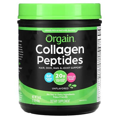 Orgain Collagen Peptides, Unflavored, 1 lb (454 g)