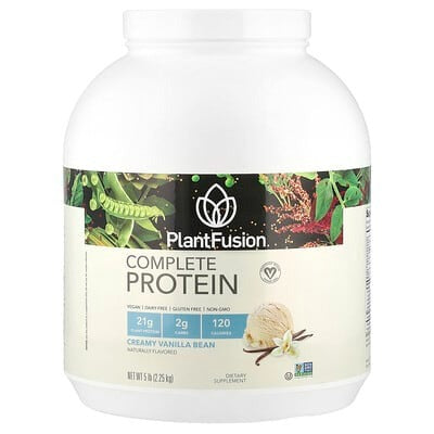 PlantFusion, Complete Protein, Creamy Vanilla Bean, 5 lb (2.25 kg)