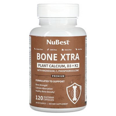 NuBest, Bone Xtra, Plant Calcium, D3 + K2, 120 Vegetarian Capsules