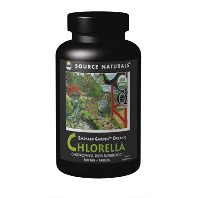 Emerald Garden Organic Chlorella 500 mg, 200 Tablets, Source Naturals