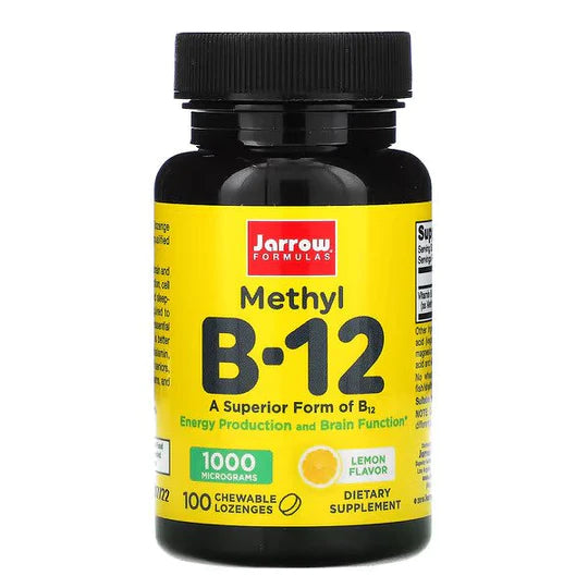 Jarrow Formulas, jarrow methyl b12, Methyl B-12, Lemon, 1,000 mcg, 100 Chewable Lozenges