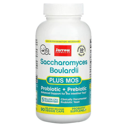 jarrow saccharomyces boulardii, Saccharomyces Boulardii Plus MOS, 5 Billion, 90 Delayed Release Veggie Caps