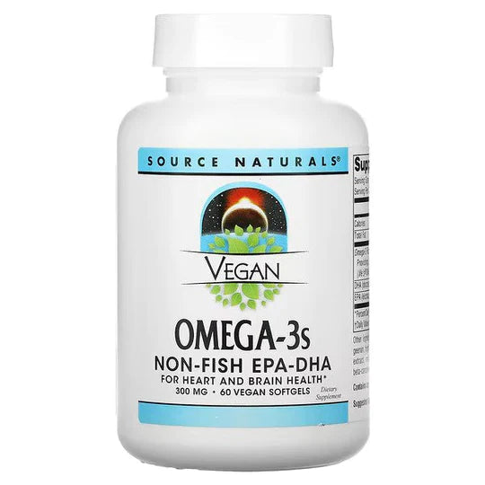 Source Naturals, Vegan Omega-3S, Non-Fish EPA-DHA, 300 mg, 60 Vegan Softgels
