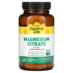 Country Life, Magnesium Citrate, 125 mg, 120 Tablets