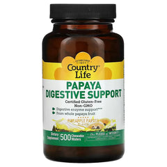 Country Life Papaya Digestive Support, Pineapple Papaya, 500 Chewable Wafers