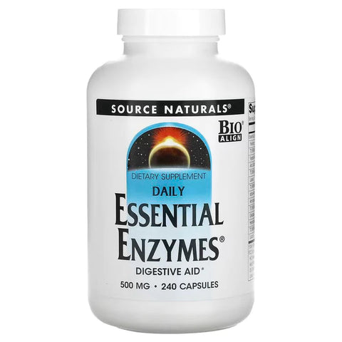 source naturals essential enzymes, Daily Essential Enzymes, 500 mg, 240 Capsules