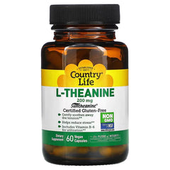 Country Life, L-Theanine, 200 mg, 60 Vegan Capsules